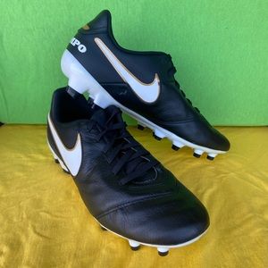 New Nike Tiempo Genio ll Leather FG Soccer Futbol Cleats Black Mens 6